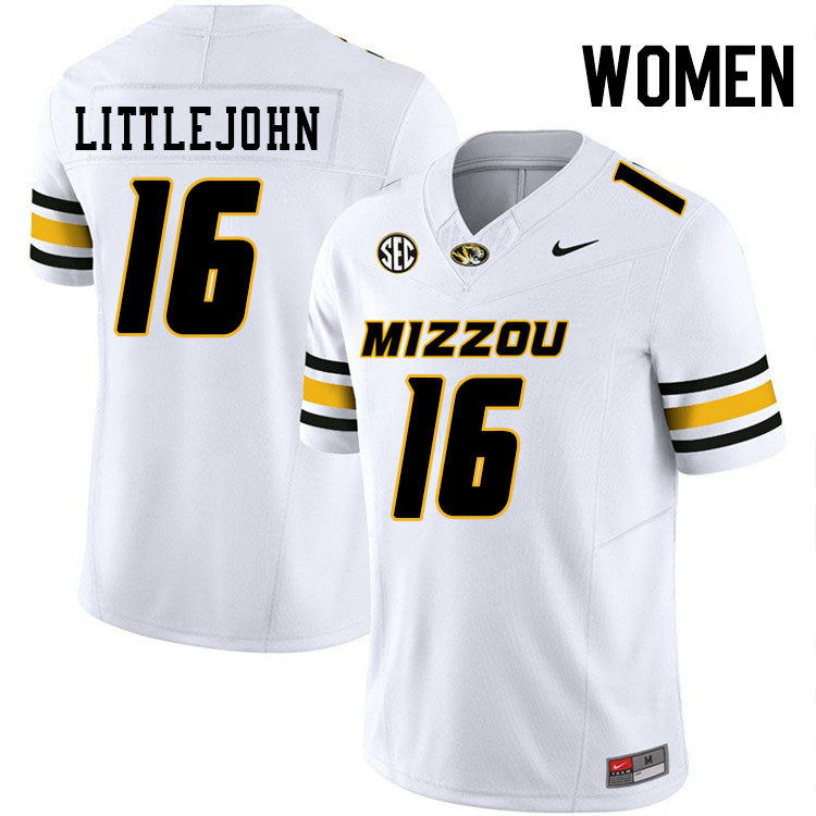 Women #16 Brayshawn Littlejohn Missouri Tigers College Football Jerseys Stitched-White